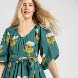Pink Chicken Esperanza Dress Emerald Marigold NWT L
